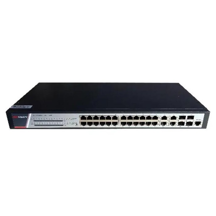 DS-3E2528P(B) 28/24 PoE switch, 24x PoE 1Gbps, 4x uplink 1Gbps, 4x SFP,1x cons.port