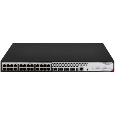 DS-3E2528P-H 28/24 PoE switch, 24x PoE 1Gbps, 4x SFP, 1x cons.port, max.370W