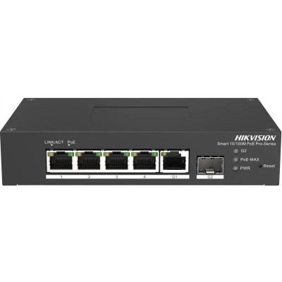 DS-3T1306P-SI/HS 5/4 PoE switch, 4x PoE 100Mbps, 1x uplink 1Gbps, 1x SFP, manag., max.60W