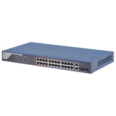 DS-3E1326P-SI 24 × 100 Mbps PoE RJ45 port, 2 × gigabit combo