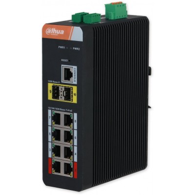 IS4210-8GT-120 průmyslový PoE switch, 8x Gb PoE, 2x Gb SFP, MNG, DIN, 120W