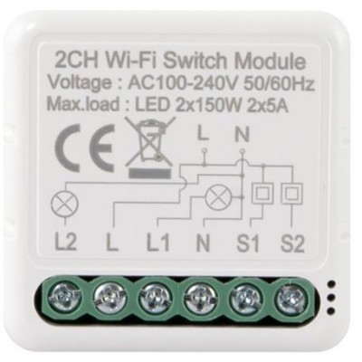 L130 W modul 2Ch Ovladač osvětlení 1/2-kanálový WiFi Tuya