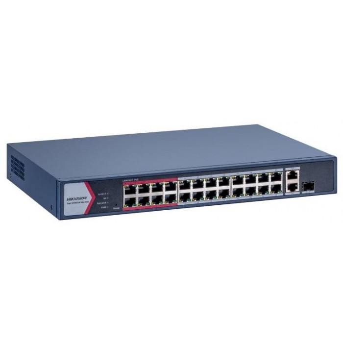 DS-3E1326P-EI/M 24/2 PoE switch, 24x PoE 100Mbps, 2x up 1Gbps Combo, manag., max.230W