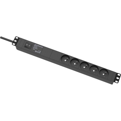 RACK-PROTECTOR-VF5-1U 19" napájecí panel, 1U, 5 x 230 V, přepěťová ochrana