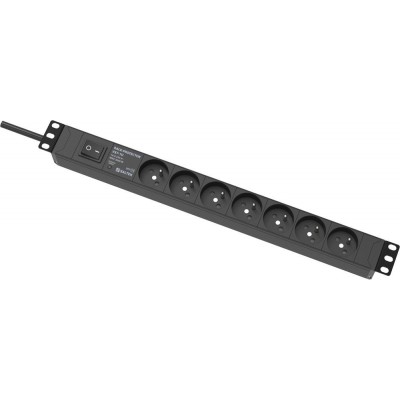 RACK-PROTECTOR-VX7-1U 19" napájecí panel, 1U, 7 x 230 V, přepěťová ochrana