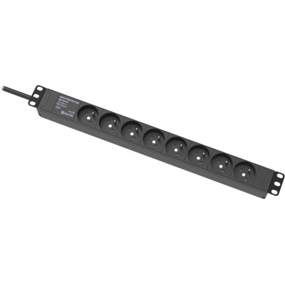 RACK-PROTECTOR-X8-1U-PI 19" napájecí panel, 1U, 8 x 230 V, přepěťová ochrana