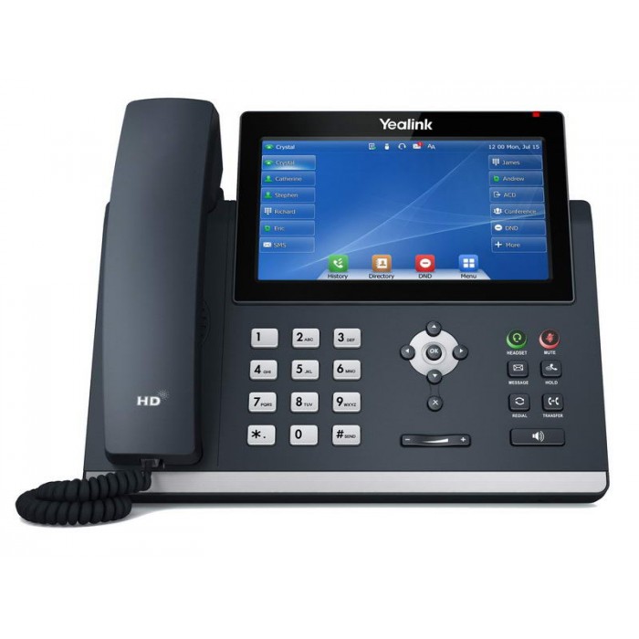 SIP-T48U Yealink IP telefon, PoE, 7" bar. LCD, 29 prog.tl., GigE, 2x USB