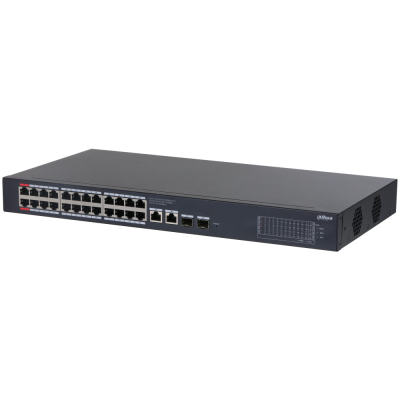 CS4228-24GT-240 Cloud MNG PoE switch, 24 x Gb PoE, 2 x Gb RJ45, 2 x Gb SFP uplink, 240 W, police/rack 1U