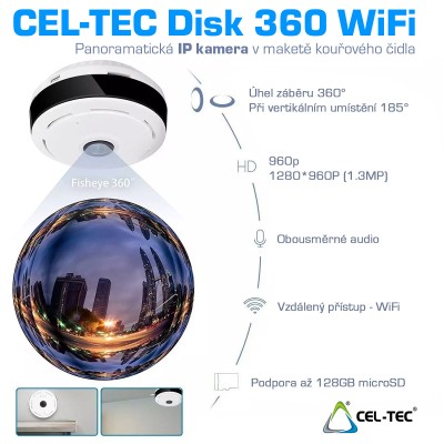 Kamera Disk 360 Wi-Fi panoramatická IP kamera