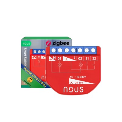 Module NOUS B3Z ZigBee 2Ch relé pod vypínač s měřením