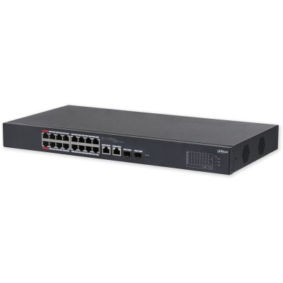 CS4218-16ET-190 Cloud MNG PoE switch, 16 x PoE, 2 x Gb RJ45/SFP (combo), 190 W, police/rack 1U