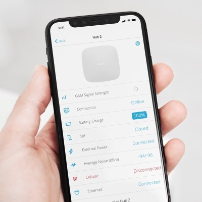 Ajax Hub 2 LTE (4G) - ovládací panel s podporou LTE sítě (38241)