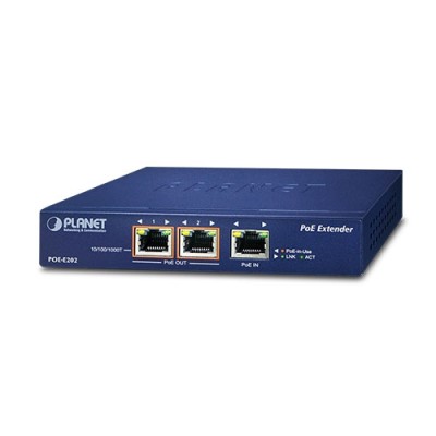 POE-E202 PoE extender, IEEE 802.3af/at, 1x PoE vstup, 2x PoE výstup