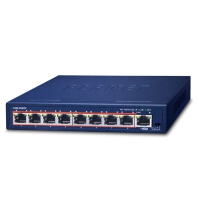GSD-908HP switch 8x 10/100/1000T PoE + 1x 10/100/1000T