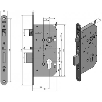 SAM EL B P 7255 elektromechanický samozamykací zámek