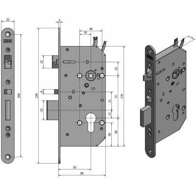 SAM EL MI B 7255 elektromechanický samozamykací zámek