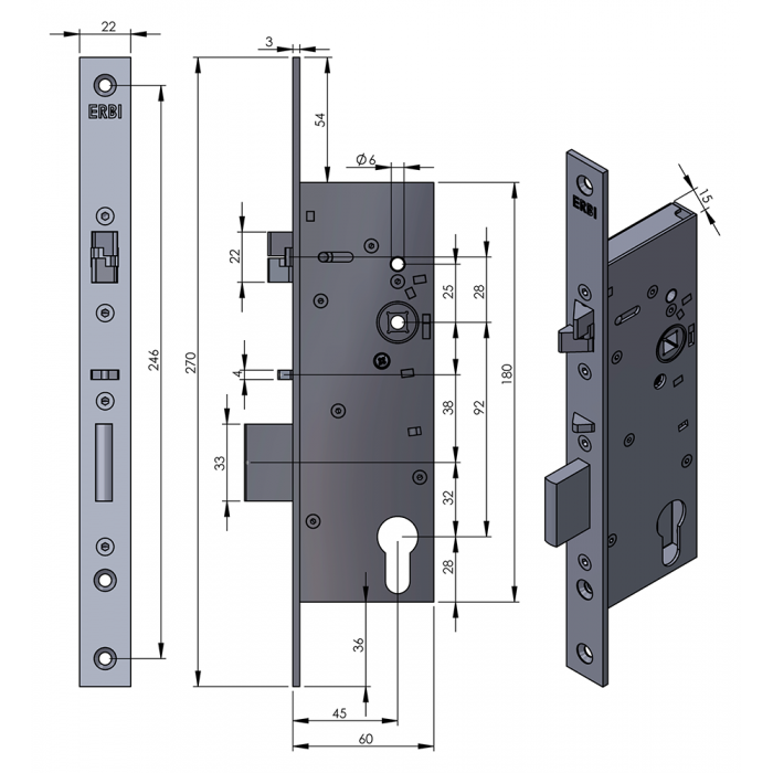 SAM EL 9245 elektromechanický samozamykací zámek