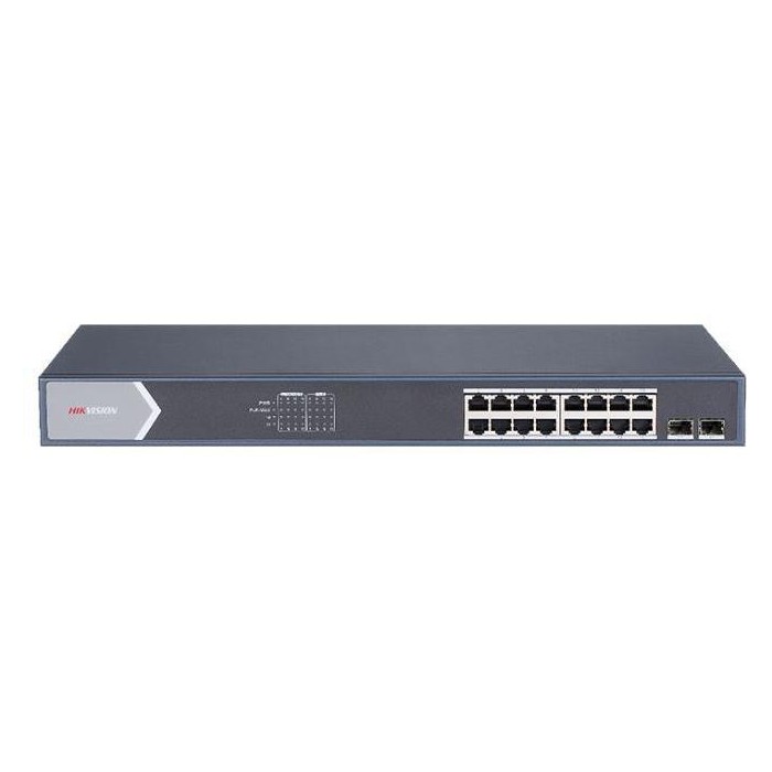 DS-3E1518P-SI 18/16 PoE switch, 16x PoE 1Gbps, 2x uplink 1Gbps SFP, management